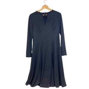 Vintage Edith Flagg California Classic Shift Dress Black Long Sleeves 19…